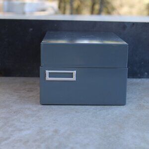 Vintage Index Card File Cabinet Cards Gray Steelmaster Single Top Open U.S.A